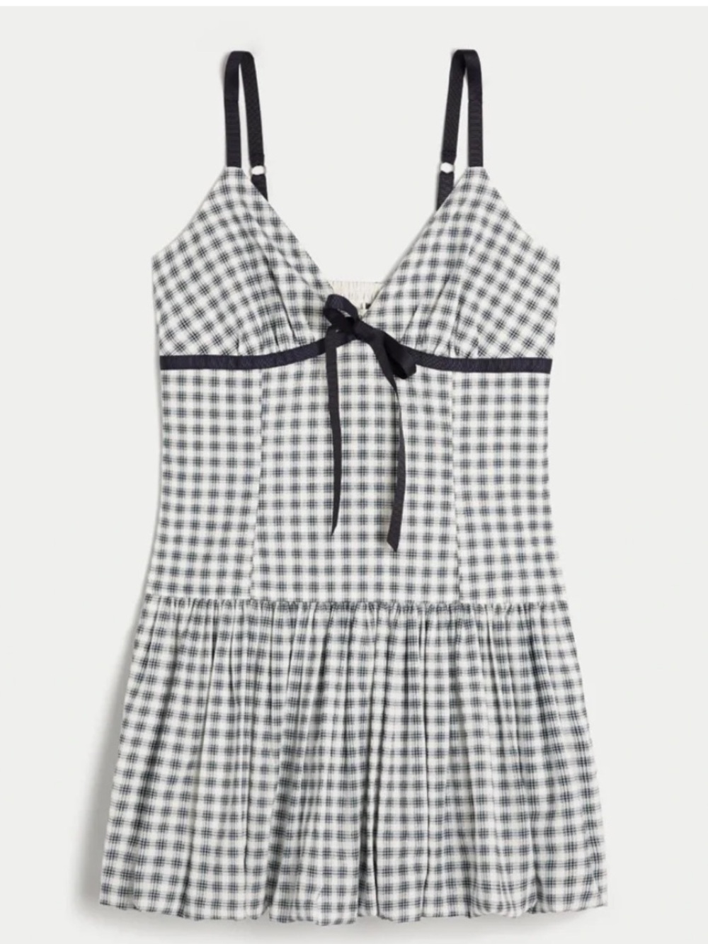 Hollister Blue and White Plaid Bubble Hem Dress Sz XS